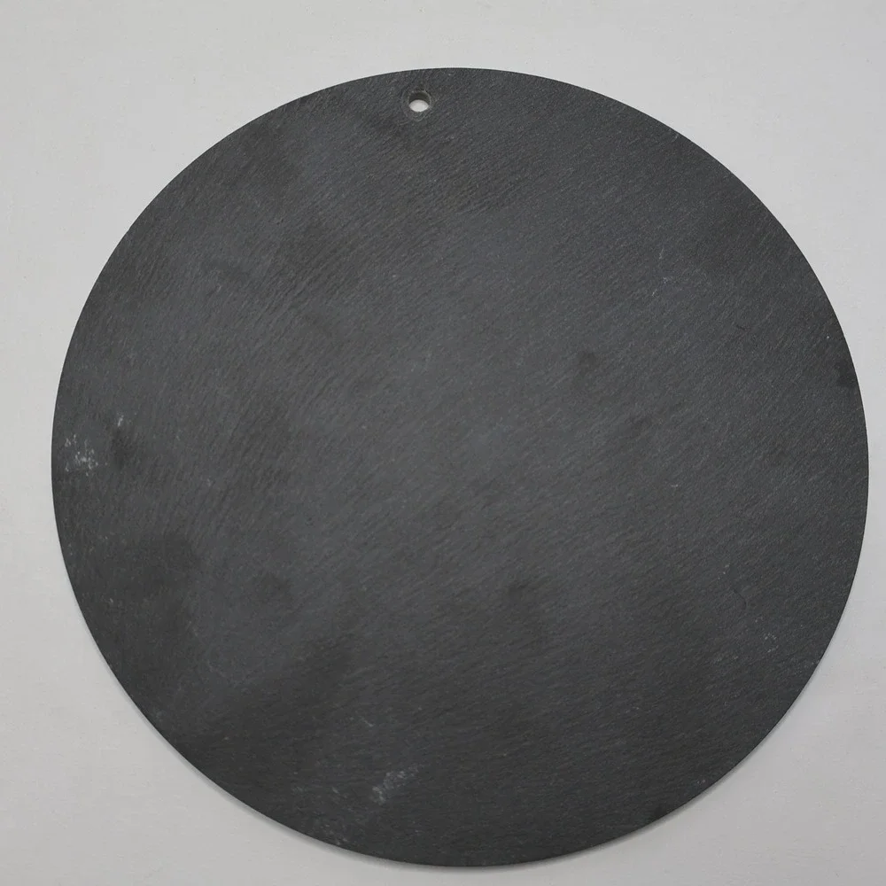 Vintage Etched Slate Round Wall Plaque Shepherd with Lamb &‎ Pipe 6 In